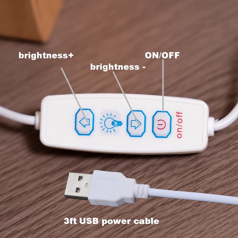 AIEHOUSE LED Wood Desk Ambience Light, Bedroom Bedside Night Light,