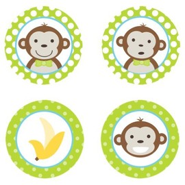 Edible Cupcake Toppers Mod Monkey Boy {Lime Green Decoration