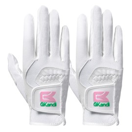 Womens Golf Glove Right Handed Golfer Left Hand Value 2 Pack, Ladies Golf Gloves Pink White Color Microfiber Wet Hot Cool Rain Grip Weathersof Fit Size S M L (White, Medium (Worn On Right Hand))