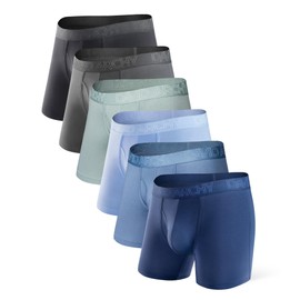 DAVID ARCHY Mens Underwear Cooling Rayon from Bamboo Boxer Briefs Breathable Soft Moisture-Wicking with Fly Underwear for Men 6 Pack (M, Assorted Color - 5.5" in 6 Pack)