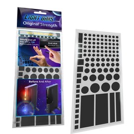 LIGHTDIMS Original Strength - Light Dimming LED Covers/Light Dimming Sheets for Routers, Electronics and Appliances and More. Dims 50-80% of Light, in Retail Packaging (1 Sheet).