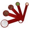 Set of 5 Measuring Spoons in Red Measuring Cups Plastic