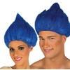 Witzige Troll Perücke für Erwachsene blau - Blau