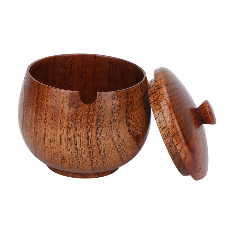 Sour Jujube Wood Condiment Jar Japanese Safe Dustproof Classic Flip