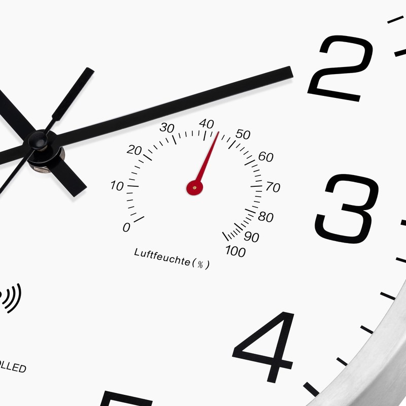 Couperos Wireless Wall Clock Silent with Thermometer and Hygrometer Wireless
