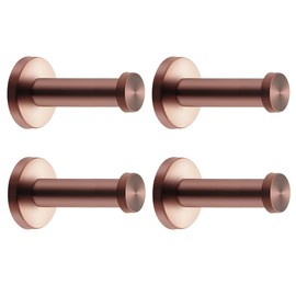 NELXULAS Rose Gold Brushed Stainless Steel Single Heavy Duty Wall Mount Hook, Bath Towel Hooks, Robe Hooks, Coat Hanger, 4 PCS (4 inch,4 PCS)