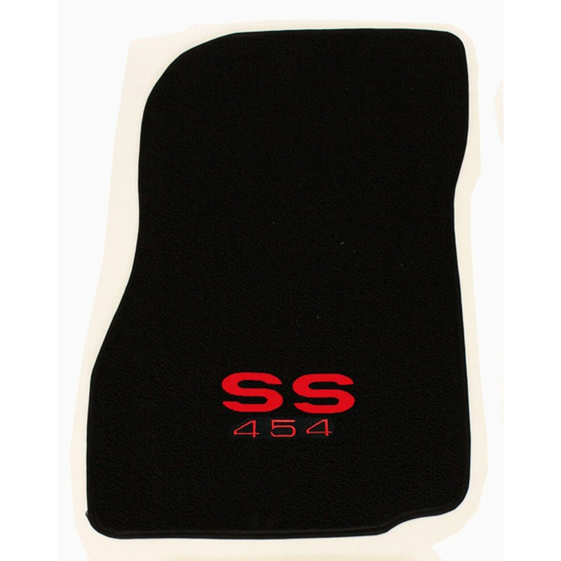 AFM NEW! 1968-1972 CHEVELLE Floor Mats Black Carpet Embroidered RED