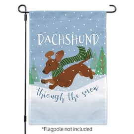 GRAPHICS & MORE Dachshund Dashing Through The Snow Winter Christmas Garden Yard Flag