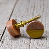 ARTISNO Marble Brass Knobs, Pink Marble knobs, Brass Drawer Knobs