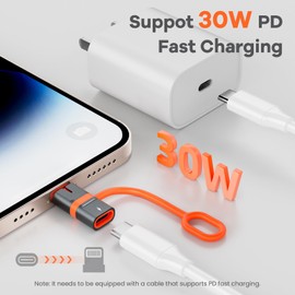 USB C to Lightening Adapter 30W (2 Pack) USB C Female to Lightning Male Adapter Lightening USB C Quick Charge for Phone 14 13 12 11 Adapter Lightening to USB C