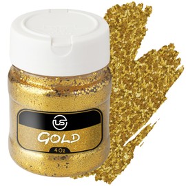 Glitter – 4 oz Gold Fine Glitter, Glitter for Resin, Glitter for Crafts, Extra Fine Glitter for Scrapbooking and Art and Craft Supplies, Ultimate Glitter for Tumblers and Bulk Glitter Jar
