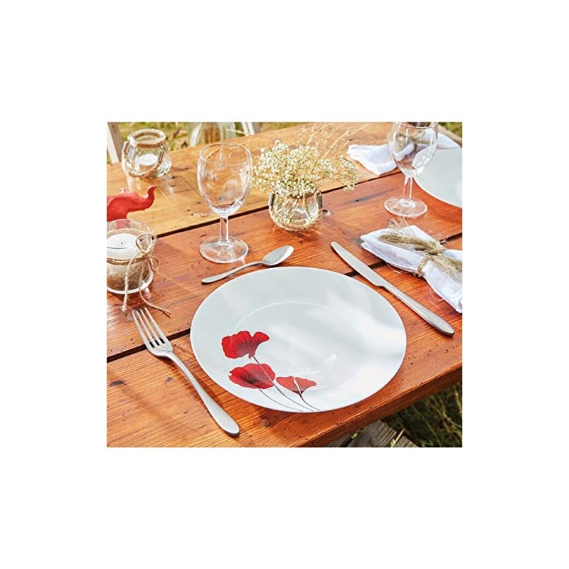 Luminarc Arcopal Bertille Soup Plate, 20cm, Red/White Floral
