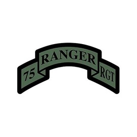 fagraphix Subdued 75th Ranger Regiment Sticker Decal Self Adhesive Sleeve Insignia Rangers Lead The Way 1.25" Wide
