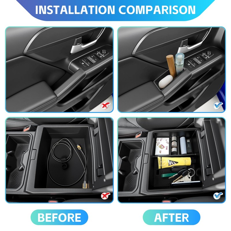 Titibett Center Console Door Handle Organizer Trays Fit for 2024-2025
