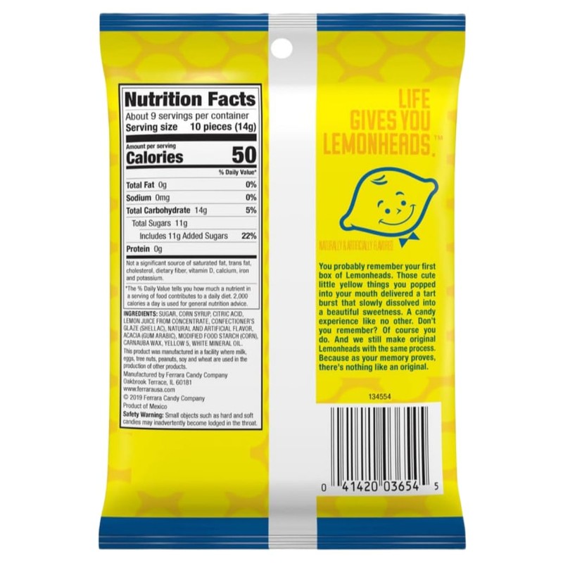 The Original Lemonhead Lemon Candies, (2 pack) - Classic and