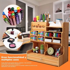 Organizadores De Escritorio Madera De Oficina Con Cajón Organizador De Escritorio Madera Con Titular De La Pluma