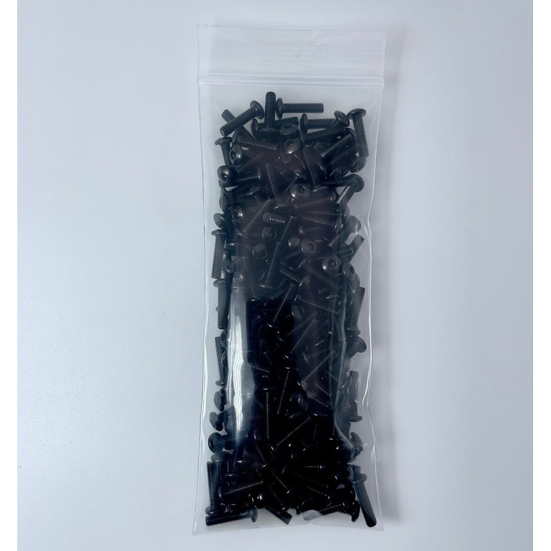 200pcs M3x12mm Black Round Head Hex Socket Key Bolts Alloy