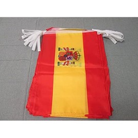 AZ FLAG SPAIN 12 meters BUNTING FLAG 20 flags 18'' x 12'' - SPANISH STRING flags 30 x 45 cm