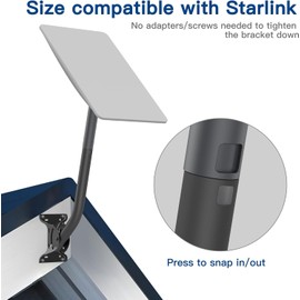 OAWEEN Starlink Gen 2 Mount Adjustable Mounting Kit Compatible with Starlink V2 Long Wall Mount Short Pole Roof Mount Adapter for Internet Satellite Kit (Include Wrench & Expansion Bolt)