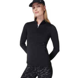 Sweaty Betty THERMA BOOST FLEECE RUNNING WORKOUT HALF ZIP Black