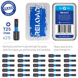 Rehook Reload 25x T25's - 25mm Impact Screwdriver Drill Driver Bits Set T25, Star bits, Torx Tool bits for Dewalt, Milwaukee, Bosch, Sabrecut and Others (T25)