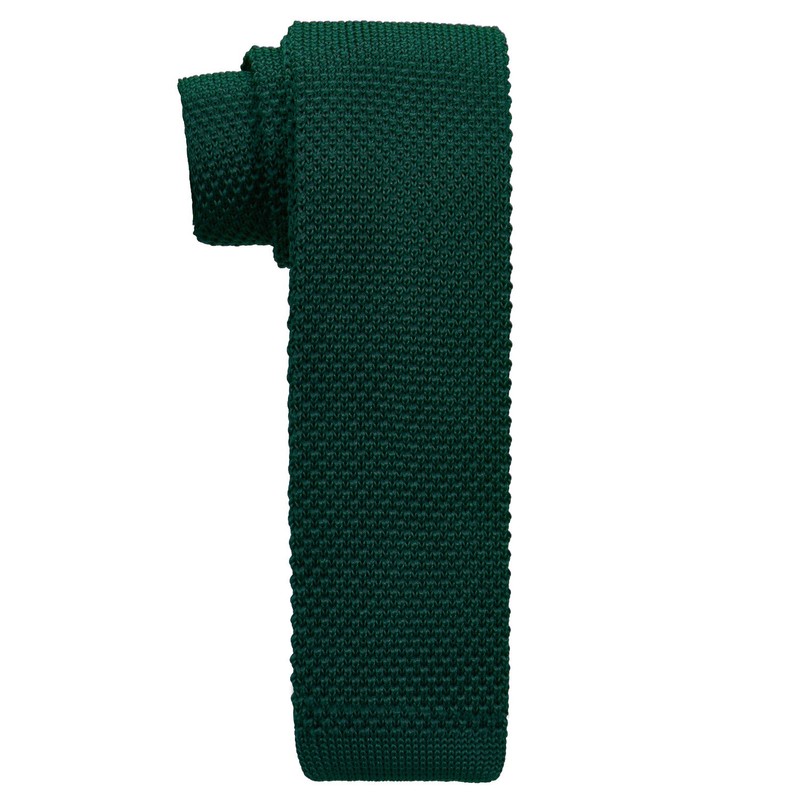 DonDon Men's Knit Tie handmade Dark Green