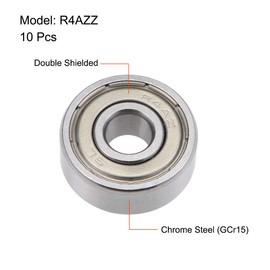 uxcell R4AZZ Deep Groove Ball Bearing 1/4-inchx3/4-inch x 9/32-inch Shielded Z2 Lever Bearings Skateboard Bearings Sealed Industrial Bearings 10pcs