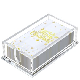 Napkin Holder fo Table, Acrylic Napkin Paper Towel Holder for Kitchen, Clear Acrylic Guest Towel Holder Tray for Bathroom, Cocktail Napkin Holder for Dinner (Rectangle Clear 8+10MM)