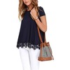 QIXING Top Lace Women's Round Neck Tunic Women's Elegant Casual