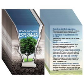 Noveread 200 Pcs Spanish Gospel Tract Card Salvation Cards Pocket Holy Postcards Prayer Postcards Christian Inspirational Bible Verses for Christian Gifts Women Men(Dónde Encontrar Esperanza)