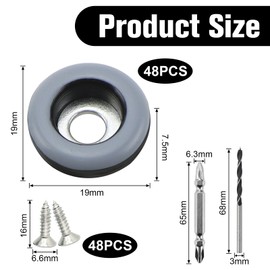 Teflon Gliders for Screwing 48 Pieces Floor Gliders Diameter 19 mm Furniture Gliders with 48 Pieces Stainless Steel Screws and 2 Drill Furniture Gliders Set Effective Protection of Your Furniture