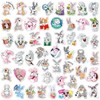 AUCEKO 50PCS Multicolor Cartoon Rabbit Stickers, Vinyl, Glossy, Waterproof, Reusable,