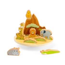 Bigjigs Toys Safari Wobble Board | Wooden Balance & Stacking Toy Toddlers