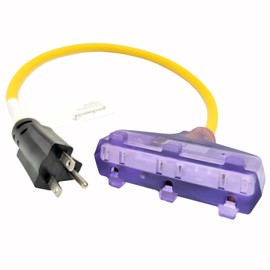 Parkworld 63524 Power Adapter Cord NEMA 6-15P Male to (3) 5-15R Household Tri Outlet 15 AMP Female x 3, 125 Volt, 2FT