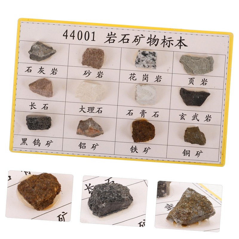 Hohopeti 12-Piece Mineral Rock Specimen Kit for Collection Geology Classroom