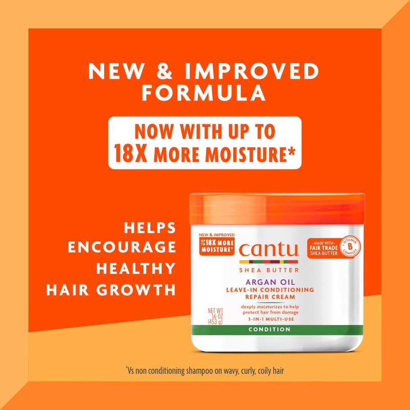 Cantu Argan Oil Leave in Conditioning Repair Cream, 16 Ounce