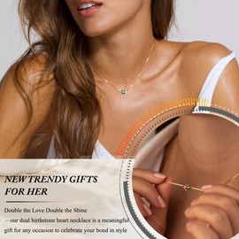 Gold Necklace for Women with Ruby, Birthstone Necklace for Women July Birthday Gifts Dainty Gold Necklaces with Granet Christmas Jewelry