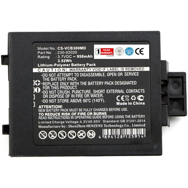 Xsplendor Replacement Battery for Vocera B3000E, B3000N, Communications Badge B3000 950mAh Part NO 230-02020