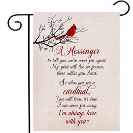Cardinal Garden Flag Vertical Double Sided A Messenger To Tell You Cardinal Yard Outdoor Decoration 12.5 x 18 Inch