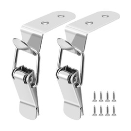 DALQUIS Stainless Steel Tool Box Hood Locks Latches, 90-Degree Spring Loaded Toggle Lock, 2 Pcs Tool Box Hasps with Mounting Screws for Cabinet Door Barn