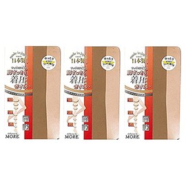 More Large Size 3L-4L Neat Tightening Compression Stockings with Gusset Reinforced Toe (Made in Japan, Large Size Pantyhose), Almond Brown