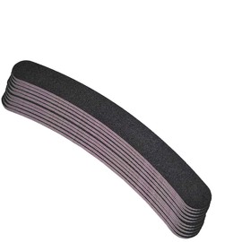 EuBeCos Premium Professional Nail Files Black Curved Grain 180/180 Made in Germany Pack of 10