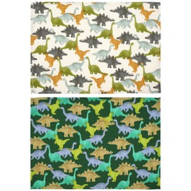 Small Placemat Lunch Mat for School, Elementary School Boys 25 35 Kindergarten Lunch Cloth Lunch Mat Set of 2 Made in Japan Kids Dinosaur Olive Green
