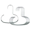Mawa Scarf, Shawl, Belt, and Accessory Organizer, Non-Toxic Metal Hanger with Grip Coating, Easy Access Open Hook, Model G-1 Space Saving Design, Set of 5, Silver