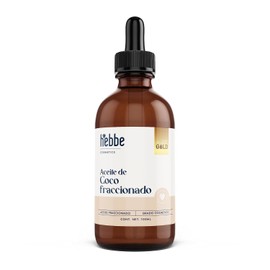 Hebbe | Aceite de Coco Fraccionado | Para uso en Mascarilla, Jabones, Cremas y Bloqueadores | Aceite de coco líquido para masajes corporales | 100 ml