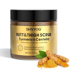Butt Scrub Wash, Butt Scrub Exfoliator with Turmeric & Centella for Thigh Acne, Ingrown Hair, Bikini, Razor bump, Cellulite Clearing
