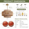 InterMaka 4-Light Boho Rattan Chandelier Light Fixture, 17.7” Hand Woven