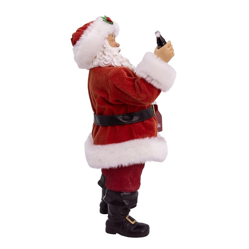 Kurt Adler 10.5-inch Coca-Cola Santa Holding Two Six Packs Table