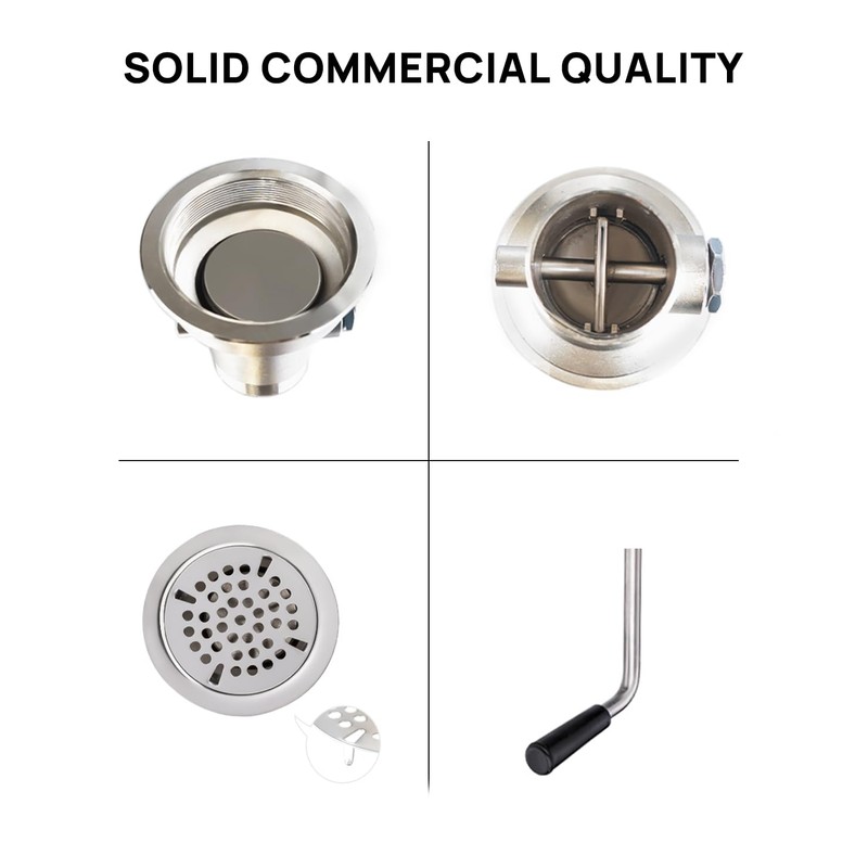 Sepaitek 3-1/2" Commercial Sink Drain with Twist Lever Handle, Waste