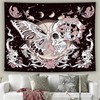 Ftuency Butterfly Skull Hippie Tapestry Skeleton Moon Phase Mushroom Wall